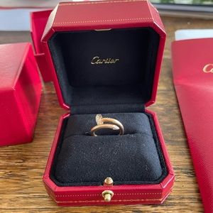 Cartier Juste un Clou Rose Gold Ring with Diamond Detail